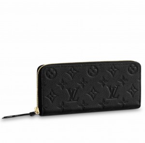 Louis Vuitton Clemence Wallet in Black Monogram Empreinte Leather M60171