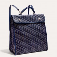 Goyard Saint Leger Backpack in Navy Blue Goyardine Canvas