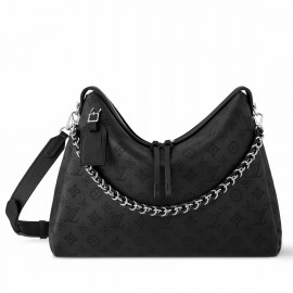 Louis Vuitton Hand It All MM Bag in Black Mahina Leather M24132