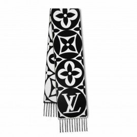 Louis Vuitton Black LV Medallion Scarf M79212